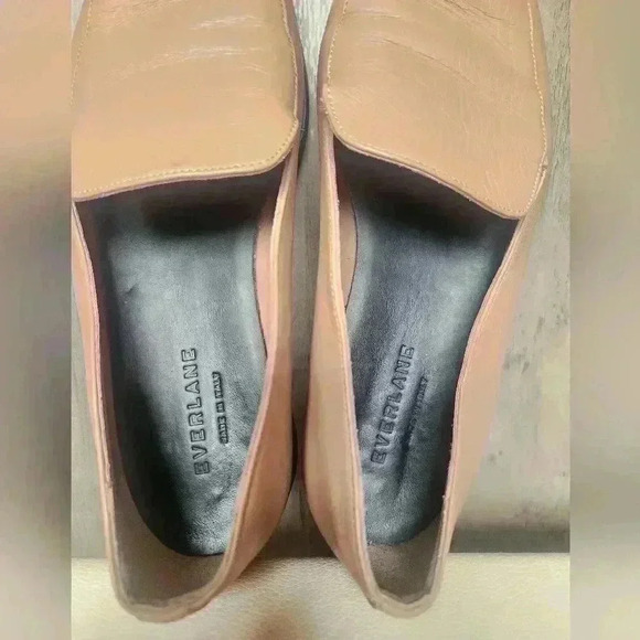 Everlane 90s Loafer Square Toe Blush Women's 7 Slip on Leather Flat Shoes - Picture 11 of 11